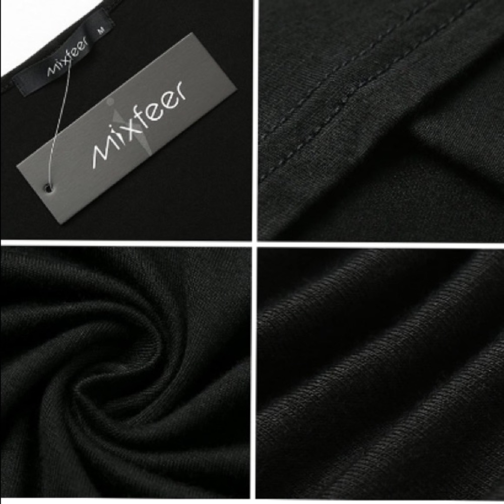 Women's Deep V Neck Long Sleeve Cross Front Slim Fit T-Shirt Wrap Top - Picture 4 of 5